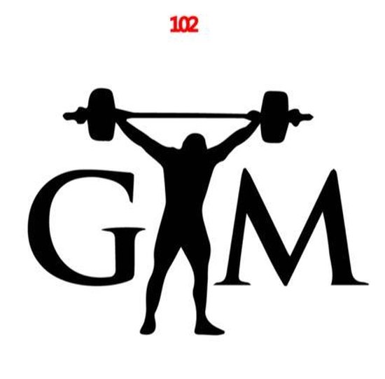 Sticker mural noir XL GYM Sticker Gym Sticker crèche sportive 58