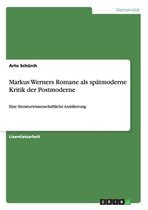 Markus Werners Romane als spatmoderne Kritik der Postmoderne