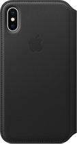 Apple Lederen Folio Case voor iPhone Xs / X - Zwart