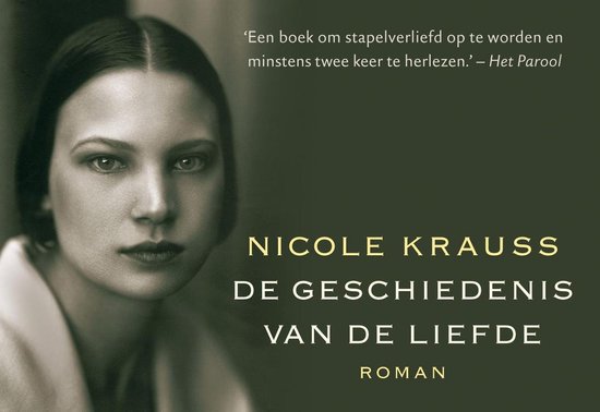 Boekcover met een portret van een vrouw en de titel 'De geschiedenis van de liefde'.