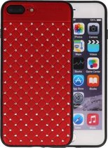 Rood Diamand Geweven hard case hoesje voor Apple iPhone 7 Plus / 8 Plus