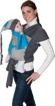 ByKay - Draagdoek - Stretchy Wrap Deluxe - Antraciet/Grijs Melee/Ster Turquoise - Medium