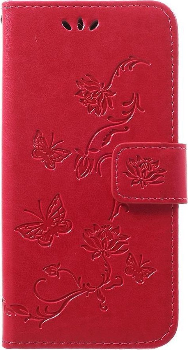 Bloemen & Vlinders Book Case - Geschikt voor Samsung Galaxy A40 Hoesje - Roze
