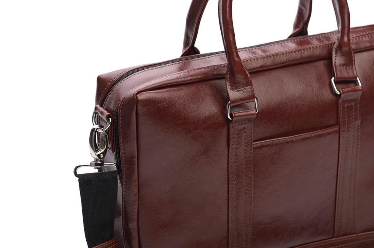 Solier | laptoptas | aktetas | Italiaans | leer | bruin | 43x33x11 cm | Ultimate Travelstyle