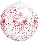 Partydeco - Grote ballon met hartjes