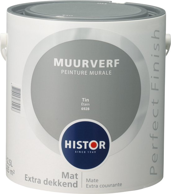 Histor Perfect Finish Muurverf Mat - 2,5 Liter - Tin | bol.com
