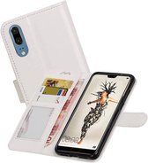 Hoesje Geschikt voor Huawei P20 - Portemonnee hoesje booktype wallet Wit