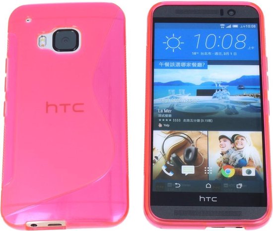 HTC one M9 S Line Gel Silicone Case Hoesje Transparant Neon Roze Pink |  bol.com