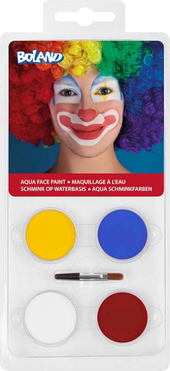 Boland - Palet schmink Clown - - Schmink palet - Carnaval, Themafeest, Halloween, Kinderfeestje - Clown - Circus — afbeelding 2