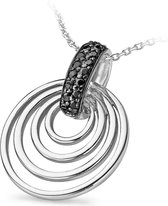 Orphelia Hanger + Ketting Inner Circle Black Zirconium ZH-4671