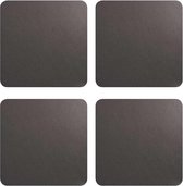 ASA Selection Onderzetters - Leather Optic Fine - Basalt - 10 x 10 cm - 4 Stuks