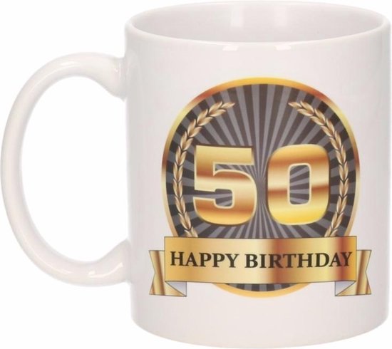 Luxe verjaardag mok / beker 50 jaar | bol.com
