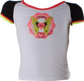 Papillon Sportshirt Korte Mouw Raglan Meisjes Wit Maat 128