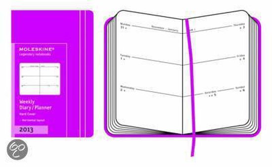 Cover van het boek 'Moleskine Extra Small Dark Pink Weekly Horizontal'