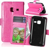 Cyclone Cover roze wallet case hoesje Samsung Galaxy J1 Mini