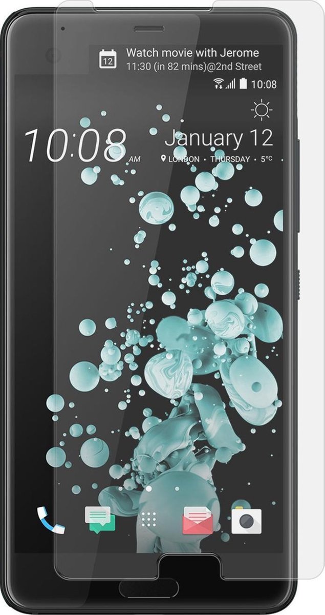 Geschikt voor HTC U Ultra Tempered glass / Glazen screenprotector 2.5D 9H