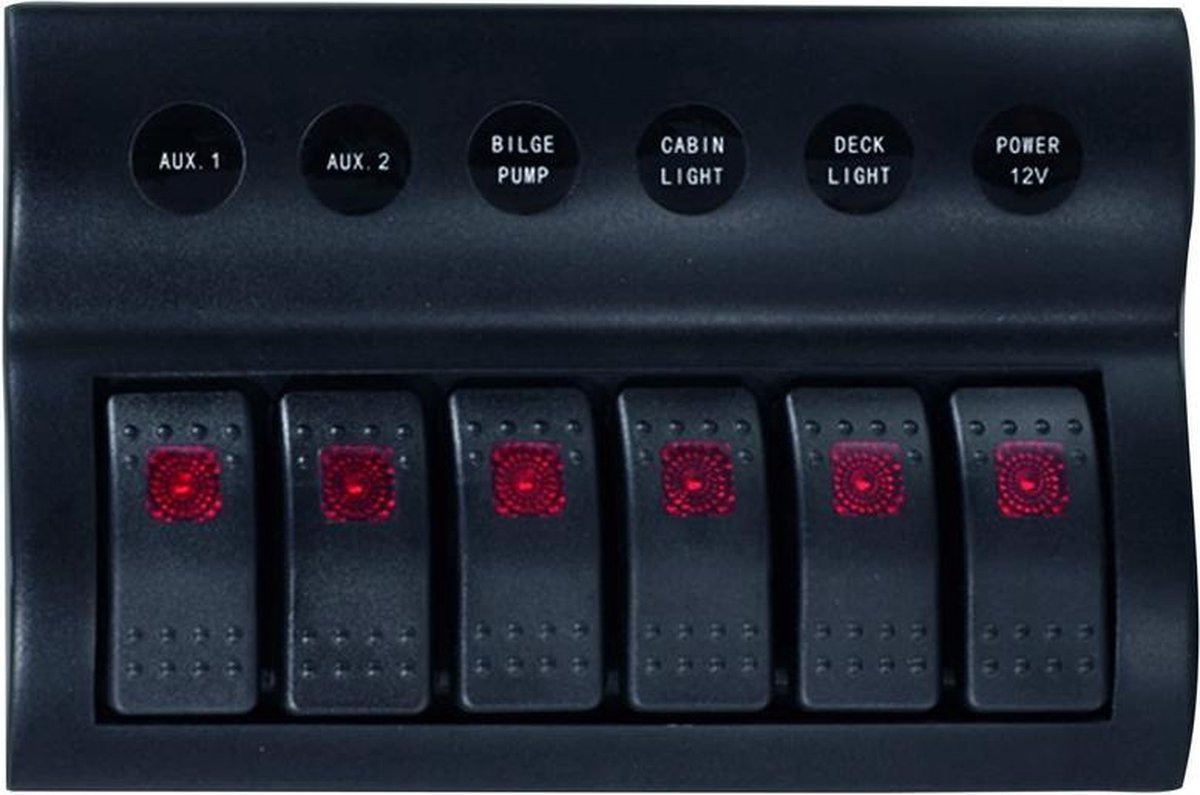 SCHAKELPANEEL 12 V - 6 SCHAKELAARS AUTO FUSE