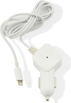 Muvit autolader Apple lightning connector - wit - 2.4 Amp - 1.2m