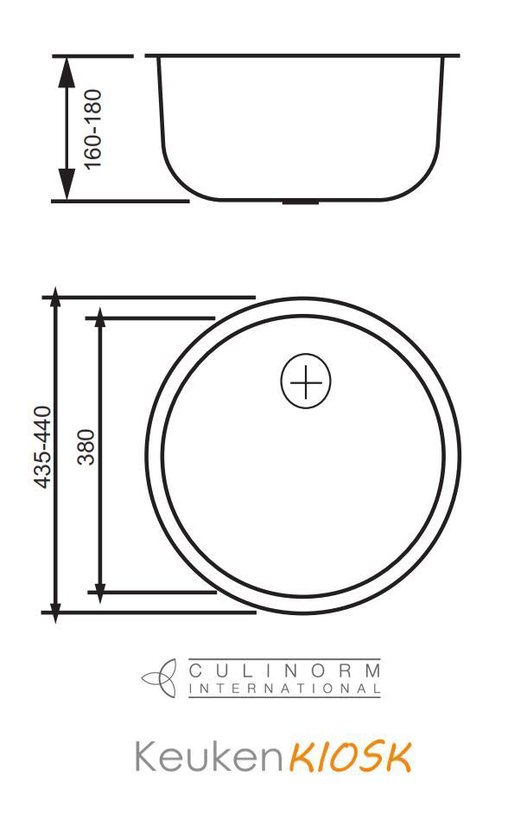 Naschrift Stun koken Culinorm RVS spoelbak - Rond - Ø 44cm - vlakbouw/vlakinbouw/onderbouw |  bol.com