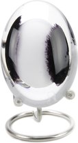Urnencenter© Mini Knuffel Urn Ovaal - Zwart/Wit - Urn Glas
