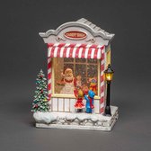 Konstsmide 4369 - Décoration de Noël - Magasin de bonbons lumineux LED rempli d'eau - 22x16,5cm - sur batterie - minuterie 5h - pour usage intérieur - blanc chaud