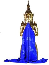 Foulard tibétain de luxe Katha bleu XL (240 cm) (2 pièces)