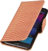 Samsung Galaxy Grand Max Snake/Slang Booktype Wallet Hoesje Roze