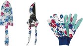 Tuin gereedschap - set - tuin handschoenen - snoeischaar - tuinschep - hortensia  - cadeau