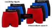 Belucci heren boxershorts microfiber (8pack) maat S