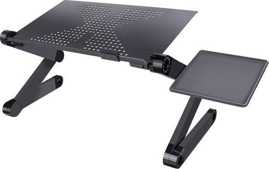 Laptop standaard Verstelbaar Universeel - Laptoptafel - Geschikt voor thuiswerken - Laptopstandaard Opvouwbaar - Zwart - Minimale schermafmeting: 9 - Maximale schermformaat: 17