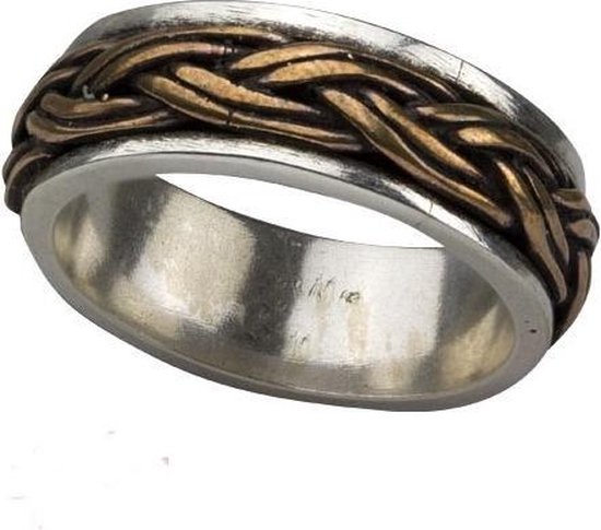 Keltische knoop 925 zilveren ring met brons maat 59 (R156.59) - etnox