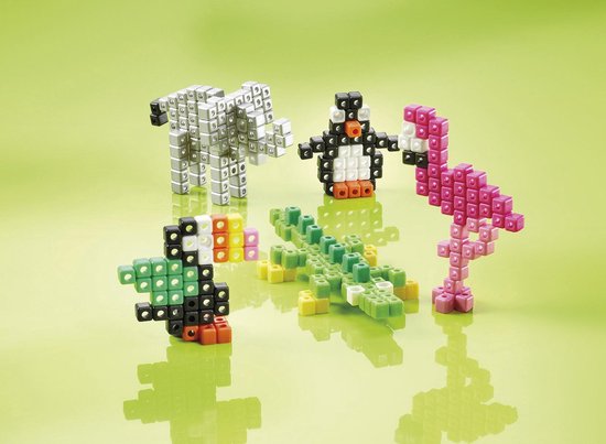 Totum tropical zoo -  3D dierentuindieren pixelen - knutselset met meer dan 300 pixel beads