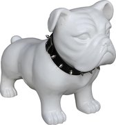 buldog pup kunststof hoogglans wit decoratief