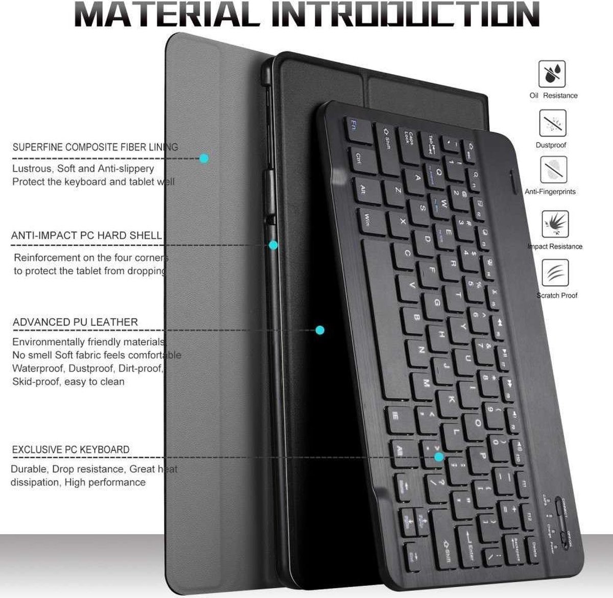 Samsung Galaxy Tab S4 Bluetooth Keyboard Cover V2 zwart
