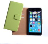 Apple iPhone 6 Plus 5.5 inch Real Leather Flip Case With Wallet Groen Green
