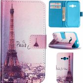 iCarer Eiffel tower print wallet case hoesje Samsung Galaxy Core prime