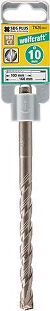 wolfcraft - Betonboor „Professional 4-cut“ hardmetaal-voorzien, SDS-plus, Ø 10 mm - 7426000