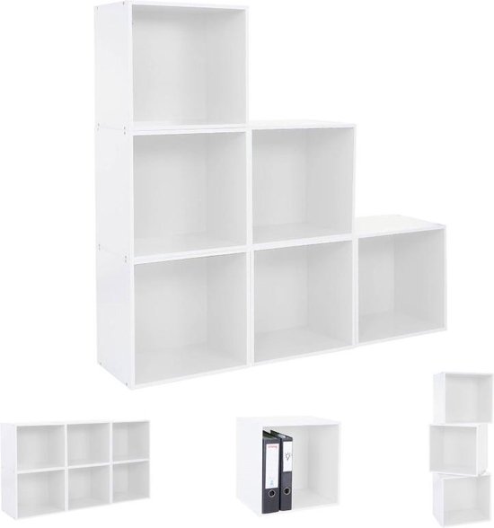 Boekenkast-kast-vierkant-cube-shelf-boekenkast-muurkast-3-delig-Wit bol.com