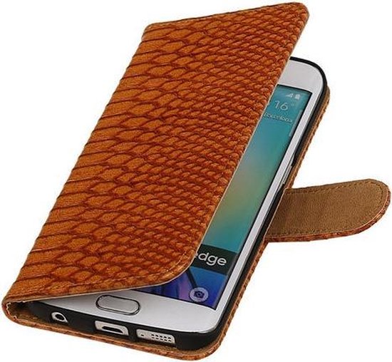 Etui portefeuille marron serpent pour Samsung Galaxy S6 Edge - Housse étui  | bol