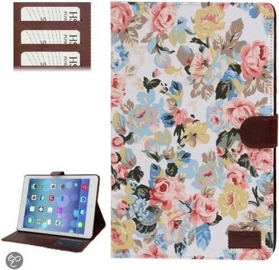 iPad Air - hoes, cover, case - Stof - PU leder - Flowers" | bol.com