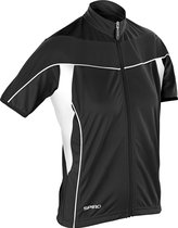 Women's Spiro bikewear full zip top, Kleur Black, Maat S