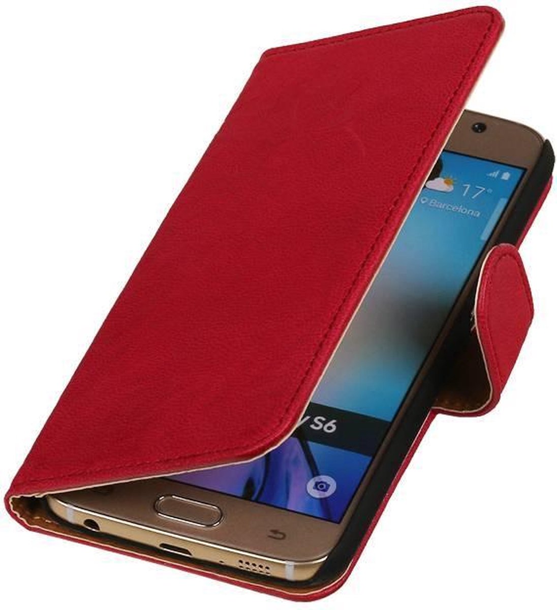 Samsung Galaxy A3  (A300F) - Echt Leer Bookcase Roze - Lederen Leder Cover Case Wallet Hoesje op Prijzenvolger.com