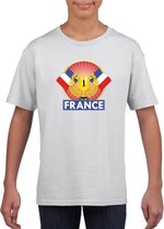 Wit Frankrijk supporter kampioen shirt kinderen S (122-128)