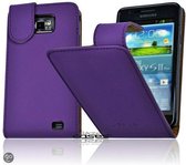 Flex-Line Flip Case Cover Silicone TPU Bescherm Hoesje Samsung Galaxy S2 i9100 / S2 Plus i9105 Paars