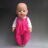 Poppenkleertjes, tuinbroek roze