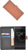 Bruin Luxe Bookcase Wallet hoesje voor Sony Xperia XZs
