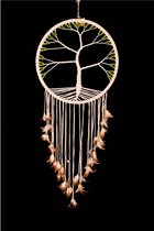 Dromenvanger Natural Tree of Life 50 cm - Dream Catcher –  Groene Kralen