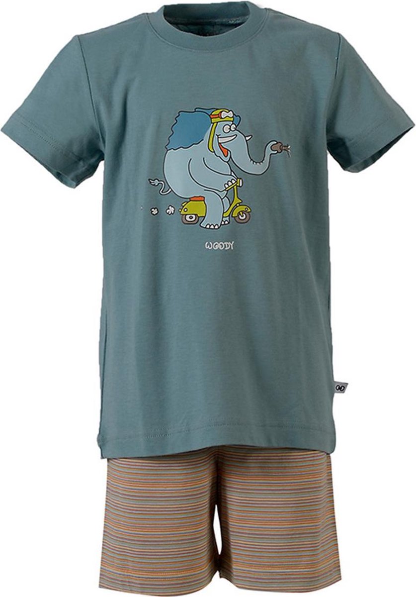 Woody pyjama olifant - blauwgrijs - 171-1-PSS-S/161 - maat 92 | bol.com