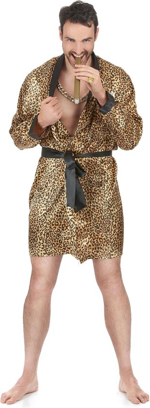 SUD TRADING - Pimp badjas in luipaard print voor mannen