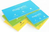 Magnetic Notes, set van 6 notitieboekjes maat M (100x74mm) en L (200x100mm)x100 sheets kleur geel blauw en groen
